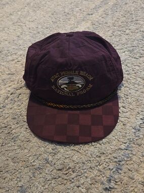 Vintage AT&T Pebble Beach National Pro-Am Hat Imperial Rope Cap Checkerboard Pur